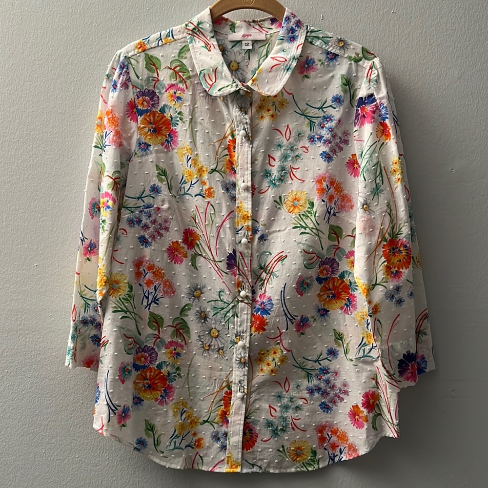 Colorful Floral Button-Up Shirt